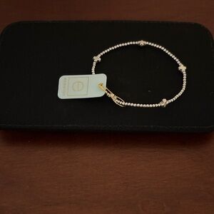 Elegant Silver Beaded Cross Bracelet